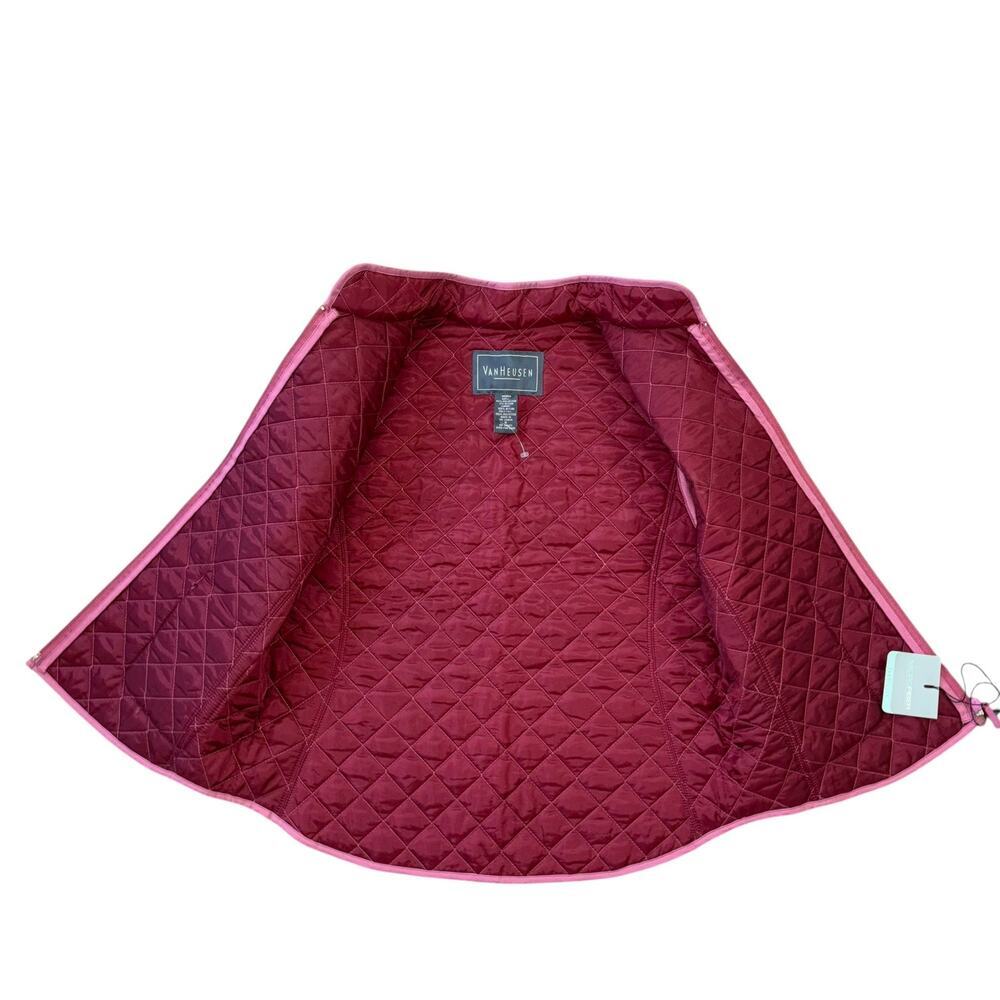 NWT Van Heusen Rose Pink Quilted Vest Women’s S Autumn Old Money Classic Casual - Picture 6 of 10